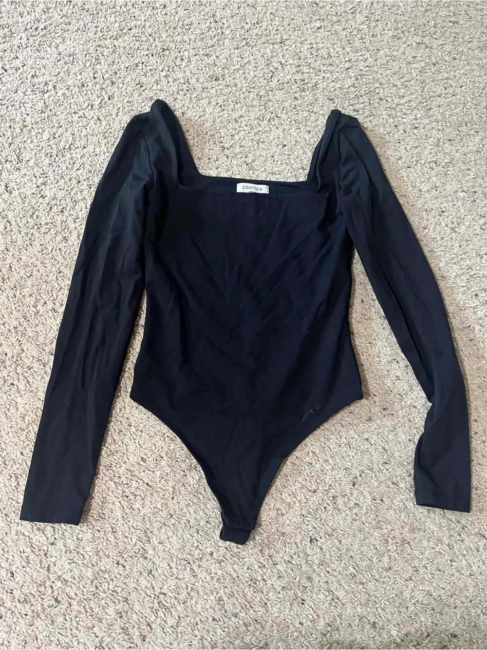 Aritzia Black Long-Sleeve Square Neck Kids Bodysuit